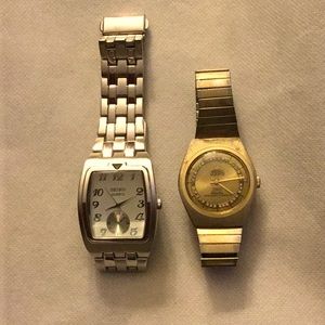 Vtg Seiko Electra Gold Plated and Vintage Seiko Stainless Steel Men’s’ Watch